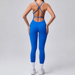Women's Yoga Jumpsuits Sports Fitness Hip-lifting Cross Beauty Back Adjustable Straps One-piece Training Workout Gym Bodysuits