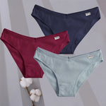 3PCS/Set Women Cotton Briefs Panties Ladies Sexy Solid Color Low Waist Underwear Female Soft Breathable Intimates Lingerie 2024