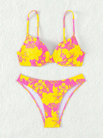 Strappy Underwire Bikinis 2025 Printed Floral Swimwear Female Sexy Swimsuit Women Bathers Bathing Swimming Swim Suit Beachwear