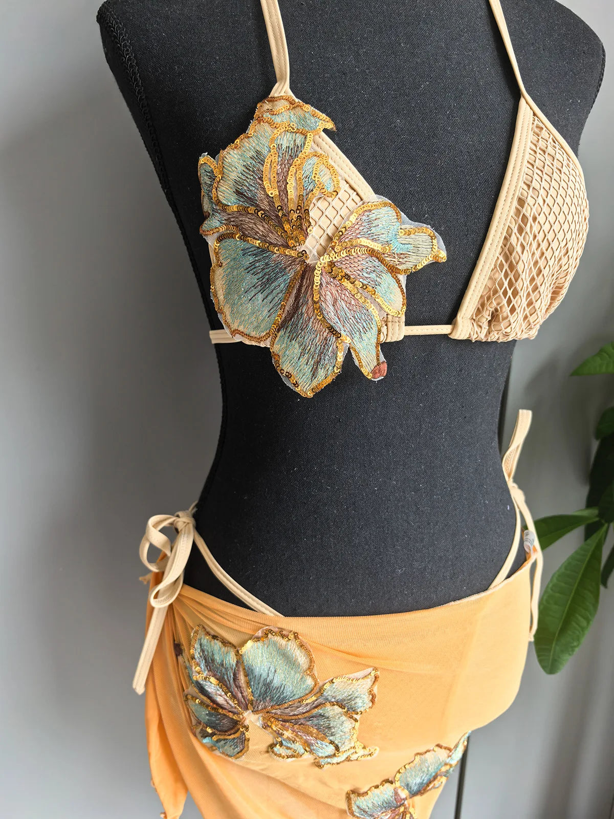 Three-piece Set 2025 New Bikini Sexy European and American Bikini Cross-border Split Women's Swimsuit Swimsuit Women's Suit
