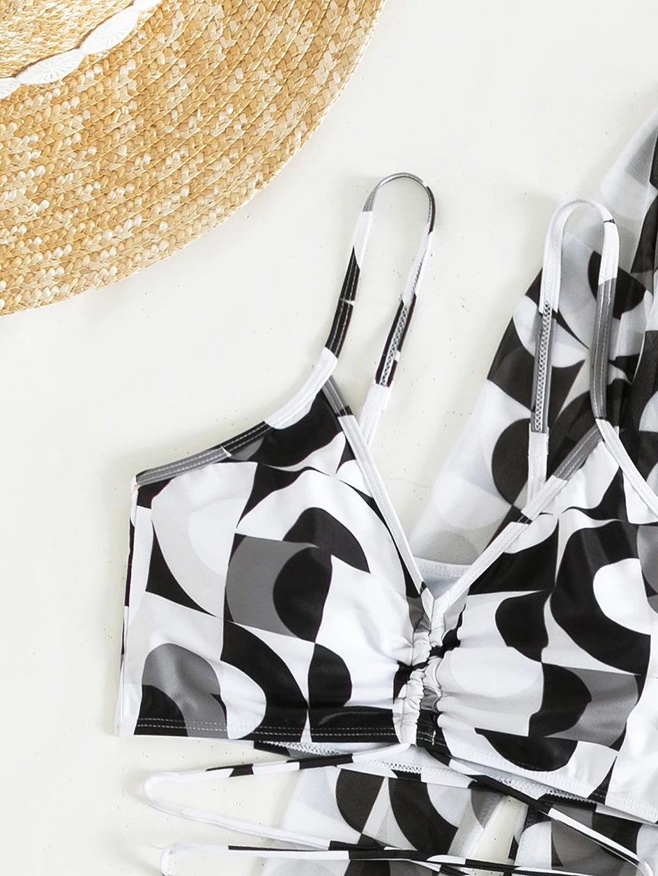 Sexy Print Bikini 2026 Women High Waist Swimsuit Cover Up Swimwear Female Lady Bathing Suit Swimming Summer Beachwear
