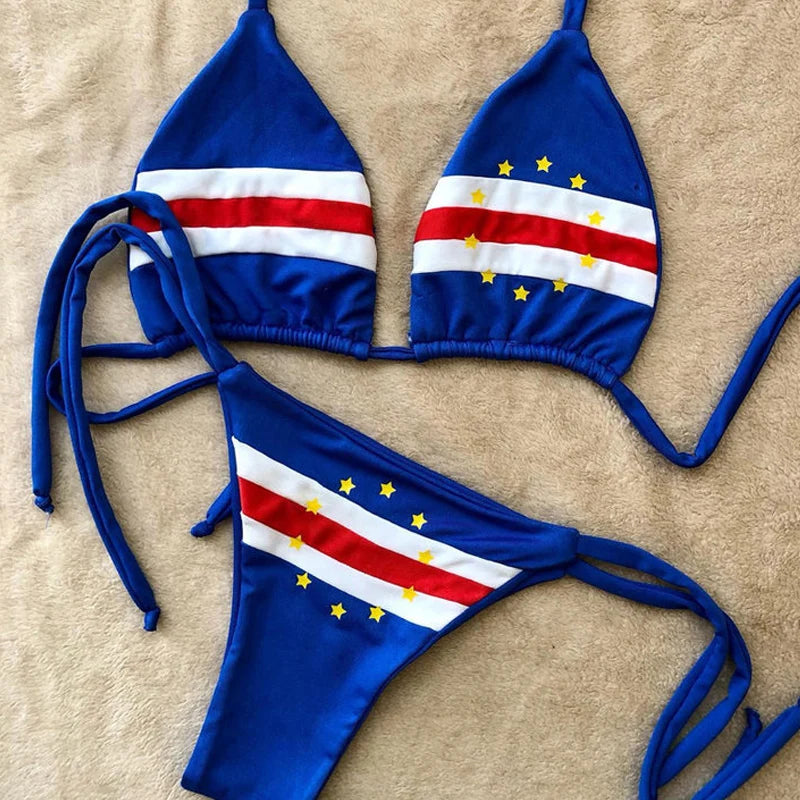 Y2k style bikini set retro 2000s swimsuit dopamine color matching two-piece swimsuit beach wear swimsuit sexy female emo girl