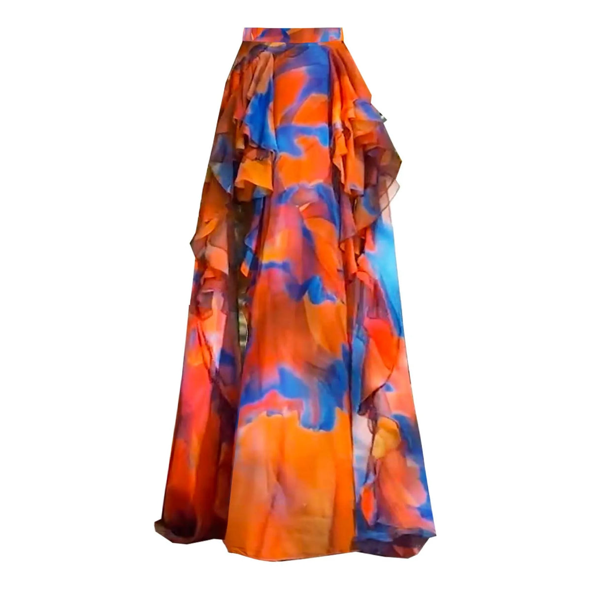 Vintage Orange Gradient Swimwear Women Ruffles Pleate Skirt Sets 2026 Bandeau Push Up Padded Slim Holiday One Piece Swimsuit