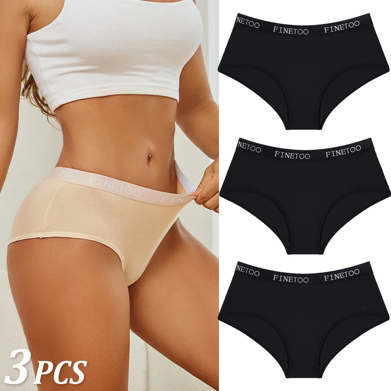 New 3Pcs Women's Cotton Briefs Letter Belt Underwear Women Panties Sexy Breathable Briefs Female Stretch Ladies Soft Lingerie