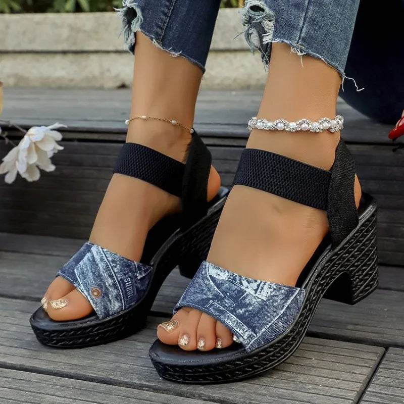 2026 New Women Wedge Sandals Fashion High Heel Peep Toe Sandals Platform Shoes Ladies Thick Sole Shoes Zapatillas Mujer