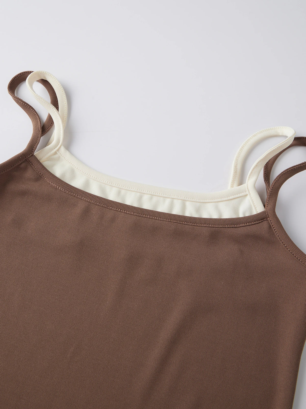 Summer Women's Camisoles Casual Stylish Contrast Color Layered Tank Tops Spaghetti Strap Slim Fit Vest Sporty Fitness Daily