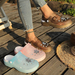 Luxury Rhinestone Pink Platform Clogs Shoes Women Crystal Flowers Hollow Out Sandals Woman Anti Slip Thick Bottom Beach Sandles