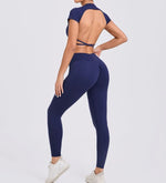 Women's Yoga Sets 2 Piece High Waist Hip Lift Leggings with Cross Back Sports Bra Seamless Workout Clothes Fitness Gym Wear Set