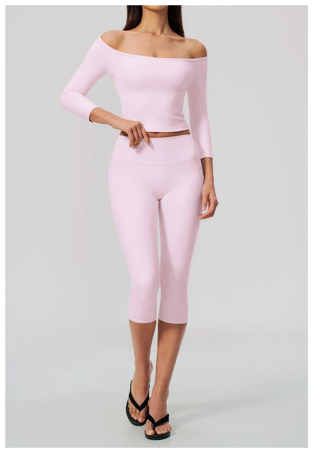 Fashion Mid Sleeve T-shirt Yoga Suits Tight Fitting Slim Sports Tops High Waist Peach Hip Mid Pants Gym Running Fitness Outfits