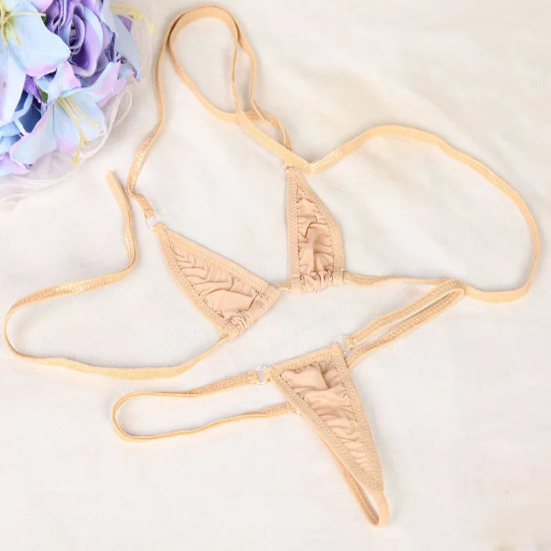 DEKA Transparent Micro Bikini Set for Women Thong Underwear G-String Bra Mini Swimsuit Brazilian Swimwear Sleepwear New S