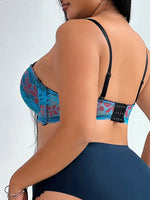 Women's plus Size Underwear Half Cup Gathered Push Up Embroidery Flower Lace Design Suitable For Voluptuous Women 90D-110D B2388