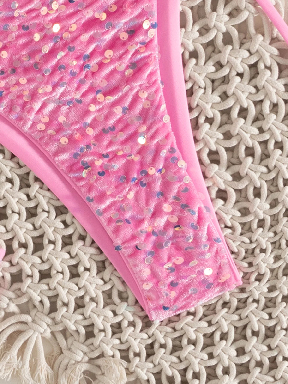 Sexy Sequin Blue Micro Bikini Set Women Shiny Push Up Bra Tie Side Triangle Swimsuit Summer Bathing Suit Holiday Swimwear 2026