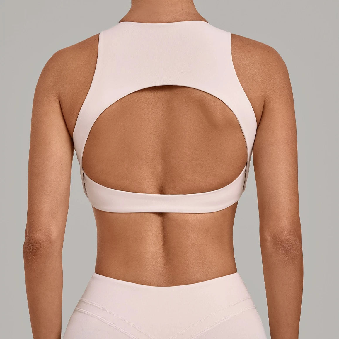STOUREG Women's High Neck Yoga Tank Top Backless High Elastic Shockproof Padded Bra Racerback Gym Fitness Workout Breathable