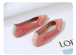Elegant Leopard Knitted Ballet Flats Woman Pointed Toe Mesh Moccasins Ladies Fashion Walking Loafers Slip-on Soft Driving Shoes