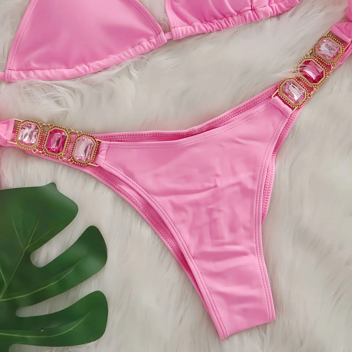 Halter Brazilian Rhintstones Diamond Bikini Women Swimsuit Female Swimwear Two Pieces Bikini Set Scrunch Butt Bathing Suit Swim