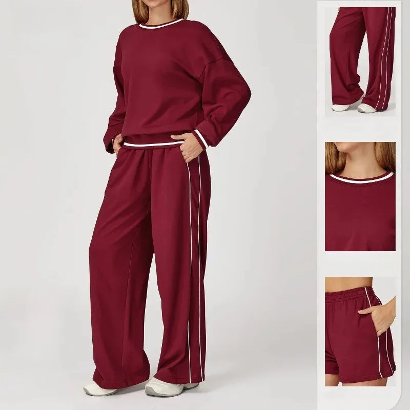 Women's Seamless Yoga Set Long-sleeved Top Pants Tracksuit Running Fitness Sports Set High Waist Slim-fitting Suit