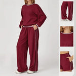 Women's Seamless Yoga Set Long-sleeved Top Pants Tracksuit Running Fitness Sports Set High Waist Slim-fitting Suit