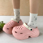 Cute DIY Butterfly Fashion Clogs For Women Summer Platform Shoes Soft EVA 2 Way Wear Sandals For Female Indoor Street Slippers