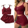 2026 Women Casual Sleeveless Tank Top Summer Casual Vest & Shorts Set Ribbed V Neck Slim Fit Two-piece Homewear Sexy Tops Women