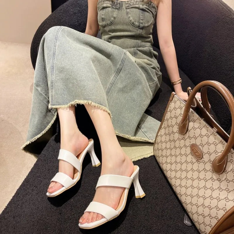Summer Outdoor Wear Thick Heel2026 Line Open Toe Fashion High HeelSandals