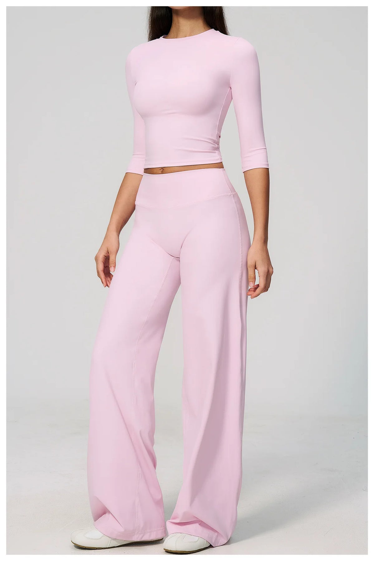 Women Tracksuit Yoga Sets Half Sleeve O Neck Slim Sports T Shirts Fitness Suit Outdoor High Waist Flare Pants Workout Clothes