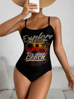 Summer Swimwear for Women Tankini Sets Swimsuit Vintage Padded Mesh Bathing Suit Print Beachwear Female Women's Swim Wear 2025