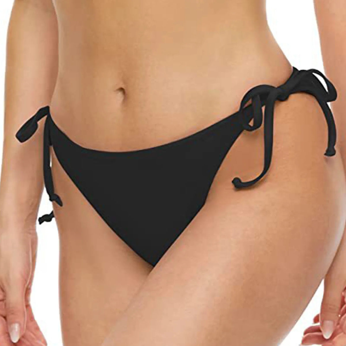 Women Summer Side Tie Bikini Bottoms Triangle Cut Swimwear Quick Dry Solid Color Beachwear For Pool Vacation Swimming Trunks