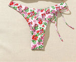 New Sexy Floral Print Bandeau Bikini 2024 Women Swimwear Female Swimsuit Two Pieces Thong Bikini Set Bather Tie Bathing Suit
