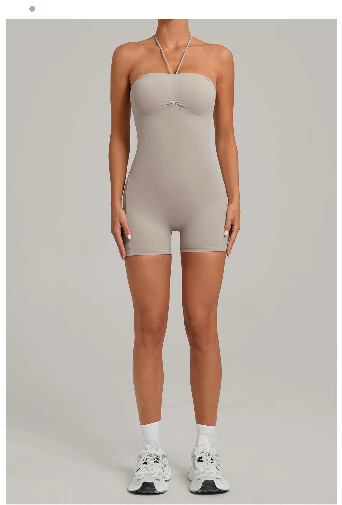 Womens Two Way Wear Bodysuit Sleeveless Yoga Stretch One Piece Romper Sexy Fitness Side Pockets Sportwears Bodysuit