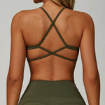 Gym Bras Cross Shoulder Straps Sports Underwear Anti-Sweat Fitness Top Women Yoga Bra Shockproof Crop Top Push Up Workout Tops