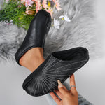 Women Tabi Split Toe Mules Sunburst Stitch Soft Leather Closed Toe Backless Slip‑On Flat Casual Shoes