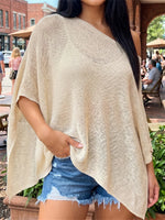 Women Off Shoulder Knitted Poncho Tops Loose Fit Cover Ups Summer Fall Sheer Shawl Wraps Blouse for Street Beach