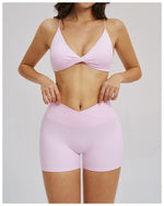 Women 2 Piece Gym Workout Set Female Bra Yoga Shorts Vest Fitness Wear Quick-DrySports Bra Suits Sportswear Tracksuit Outfits