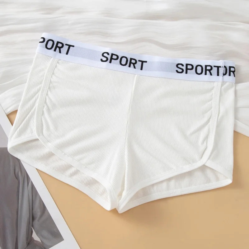 Fashion Letter Waistband Seamless Casual Short Panties Comfort Ribbed Ladies Boyshort Summer Daily Basic Stretch Underwear