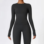 NCLAGEN Long Sleeve Workout Top Gym Pilates Clothes Women Active Wear Sports Shirt Elastic Fitness Yoga Clothing Running Shirts