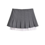 Summer New Leisure Lace Splicing Short Skirt Women Pure Desire Spicy Girl High Waist Hundred Fold A-line Half Length Skirt 7V01