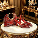 Doershowfashion High Quality African Style Ladies Shoes And Bags Set Latest silver Italian Shoes And Bag Set For Party HGH1-1