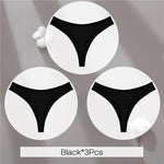 3Pcs/Set Women Cotton G-String Panties Female Low Rise Thongs Ladies Sexy Bikini 7 Solid Color Girl Soft M-XL Intimates Lingerie