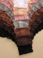 3Pcs Women Cotton Brazilian Pants Sexy Lace Brazilian Briefs Low Waist Floral Solid Color G-string Breathable Soft Lingerie