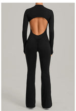Women's Seamless Yoga Jumpsuits Sports Fitness Gym One-piece Long-sleeves Hip-Lifting Beauty Back Workout Training Bodysuits
