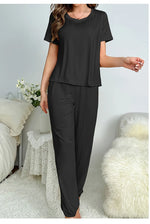 Women's Sleepwear Spring and Summer New Pajamas Women's Short-sleeved Trousers Set Classic Solid Color Casual Loungewear