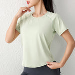 Women's Sport Short Sleeve T-Shirt Summer New Loose Quick Dry Breathable Mesh Yoga Fitness Top OutdoorWear 