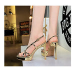 BIGTREE Classic Black Ankle Strap Stiletto Heels Round Toe Open Toe High Heels Women's Versatile Dress Shoesfor All Occasions