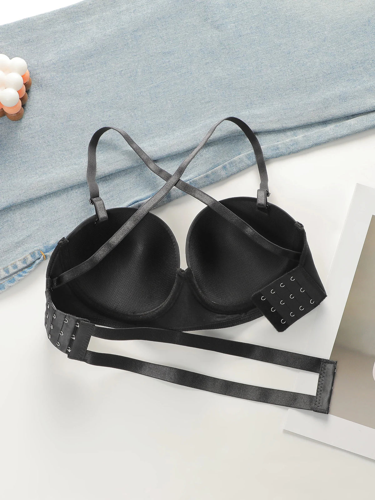 blcak Sexy Criss Cross Backless Push Up Bralette Seamless Underwireless Lingerie Adjustable Multi-strap Women's Bra B2693