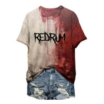Halloween Bloody Shirt For Women Funny O Neck Short Sleeve Halloween Blood Clothes Gift Blood Short Sleeve Sports Shirts
