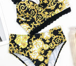 Bikini 2026 Sexy Lace Straps High Waist Swimwear Swimsuit Women Push Up Print Bikini Set Bathing Suit Beach Bikini Taille Haute
