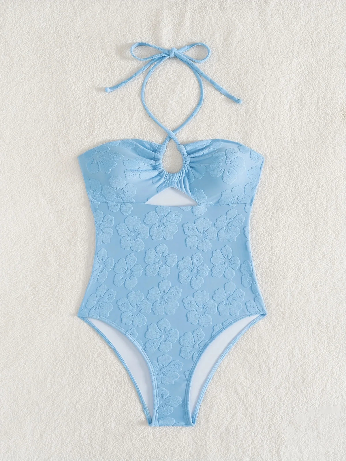 ZTVitality Solid Blue Sexy One Piece 2025 New Padded Bra Halter Swimsuit Women's Swimwear Summer Beachwear Monokini