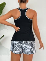 Women's Bathing Suit Two Pieces Tankini Set Summer Sexy Beach Wear High Waisted Print Shorts Swimwear Raceback Women Swimsuit