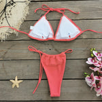 New Bandage Stripes Brazilian Bikini Swimwear Women's Swimsuit Two Piece Set Female Sexy Lace up Mujer Beachwear Summer