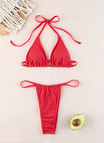 Sexy Micro Bikini 2024 Woman Swimsuit White Ribbed Swimwear Women String Thong Bikinis Set Female Bathing Suit Beachwear Biquini